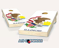 "Illinois Flag" Cornhole Set