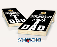 "World's Strongest Dad" Cornhole Set