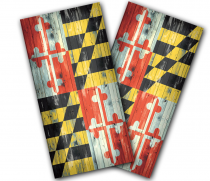 "Maryland Flag" Distressed Cornhole Wrap