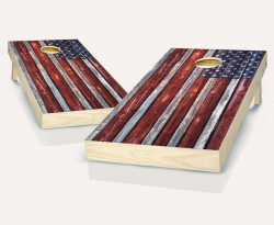 "Country Rustic American Flag" Cornhole Set