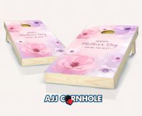 "Happy Mother's Day You're the Best Pink & Purple Flowers" Cornhole Set