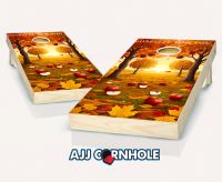 "Harvest Time Fun Fallen Apples" Cornhole Set
