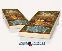"Illustration Oktoberfest Toast the Season" Cornhole Set