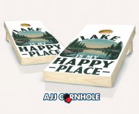 "Lake is My Happy Place" Cornhole Set