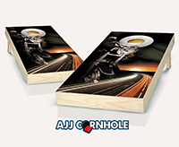 "Motorcycle Rider" Cornhole Set