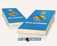 "Oklahoma Flag" Cornhole Set