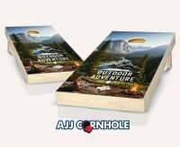 "Outdoor Adventure Mountain Range River" Cornhole Set