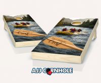 "Personalized Paddle River Rafting" Cornhole Set