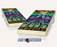"Rainbow Swirl" Cornhole Set