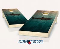 "Shark Wood Planks" Cornhole Set