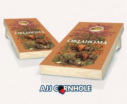 "Oklahoma - State Illustration Motif" Cornhole Set