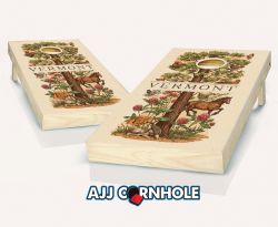 "Vermont - State Illustration Motif" Cornhole Set