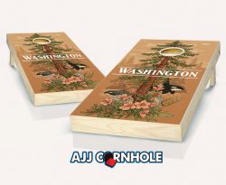 "Washington - State Illustration Motif" Cornhole Set