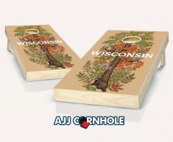 "Wisconsin - State Illustration Motif" Cornhole Set