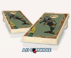 "Massachusetts - State Mixed Media" Cornhole Set