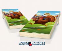 "Turkey Running Football" Cornhole Set
