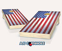 "Wrinkled American Flag" Cornhole Set