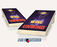 "Drink Wine and Unwind" Cornhole Set