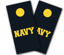 "Navy Text" Cornhole Wrap