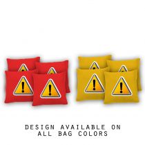 "Warning" Cornhole Bags - Set of 8