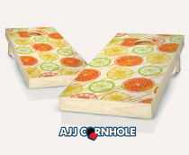 "Citrus Stain Wedding" Stained Cornhole Set