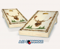 "Deer Lodge" Maple Stained Cornhole Set