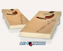 "Music is Life" Stained Cornhole Set