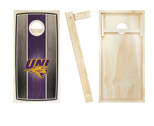 Northern Iowa Stained Stripe Cornhole Set #2