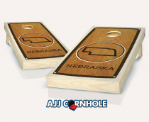 "Nebraska" State Stained Cornhole Set