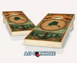 "Alaska - State Wood Homage" Cornhole Set