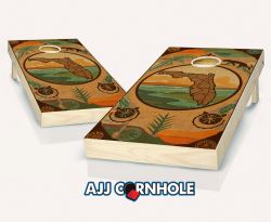 "Florida - State Wood Homage" Cornhole Set