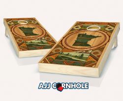 "Minnesota - State Wood Homage" Cornhole Set