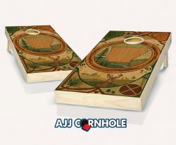 "Arkansas - State Wood Homage" Cornhole Set
