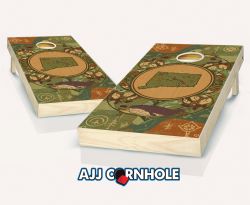 "Connecticut - State Wood Homage" Cornhole Set