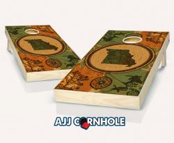 "Missouri - State Wood Homage" Cornhole Set