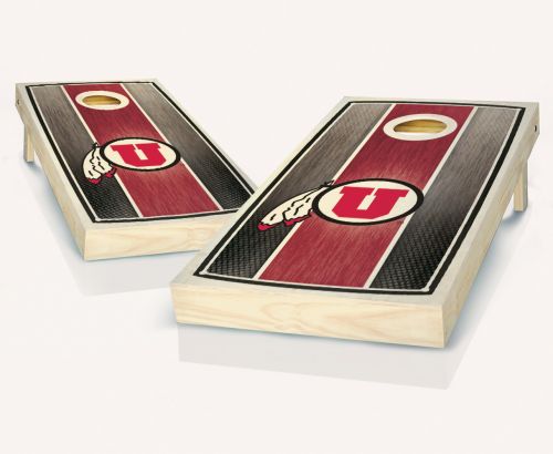 Utah Utes Stained Stripe Cornhole Set