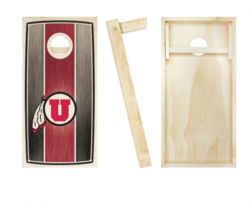 Utah Utes Stained Stripe Cornhole Set #2