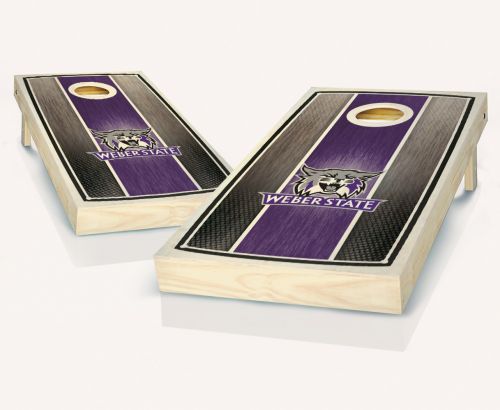 Weber State Wildcats Stained Stripe Cornhole Set