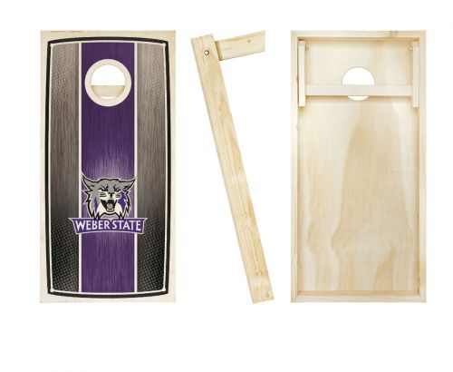 Weber State Wildcats Stained Stripe Cornhole Set #2