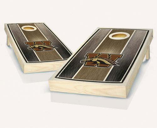 Western Michigan Stained Stripe Cornhole Set