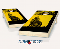 "Wolf Tree" Stained Cornhole Set