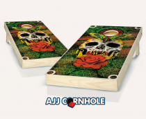"Skull Attire" Stained Cornhole Set