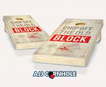 "Chip Off the Old Block" Stained Cornhole Set