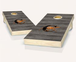 "Campbell Fighting Camels" Distressed Cornhole Set