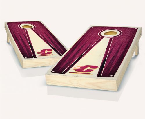 Central Michigan Stained Pyramid Cornhole Set