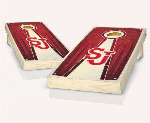 St John's Red Storm Stained Pyramid Cornhole Set