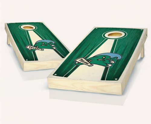 Tulane Green Wave Stained Pyramid Cornhole Set