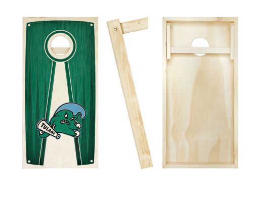 Tulane Green Wave Stained Pyramid Cornhole Set #2