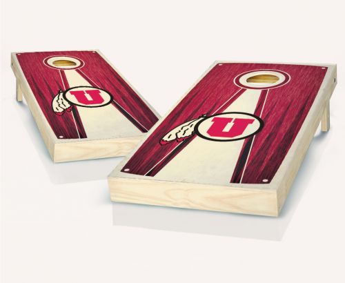 Utah Utes Stained Pyramid Cornhole Set