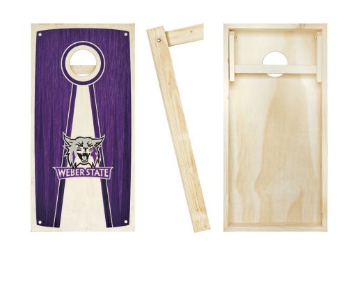 Weber State Wildcats Stained Pyramid Cornhole Set #2